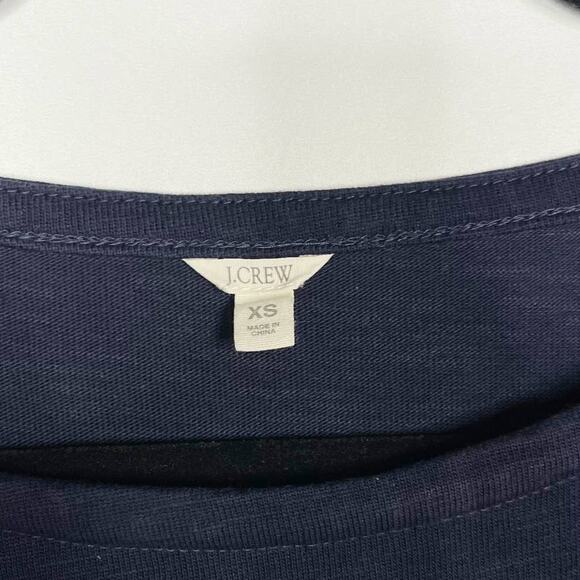 J Crew XSmall XS Navy Blue Coral Maritime Color Block Shift Dress Orange Cotton - Picture 8 of 11